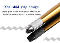 Dauerhafter Make-upmanueller Tätowierungs-Stift goldene Microblading-Blätter Handpiece