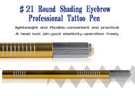 Goldener Microblading-Augenbrauen-Stift-dauerhaftes Make-up bearbeitet Aluminiumhand