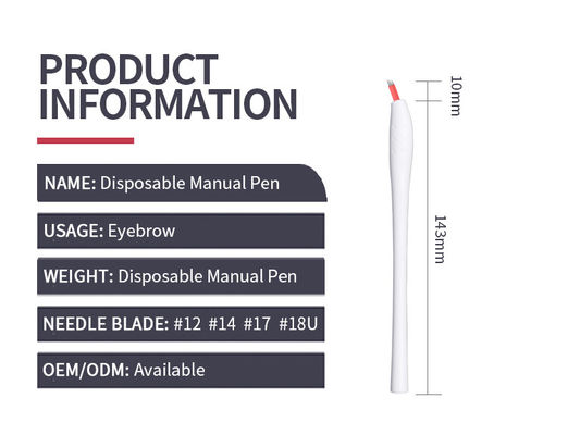 Weiße Schräge Wegwerf-Microblading Pen Logo Customized